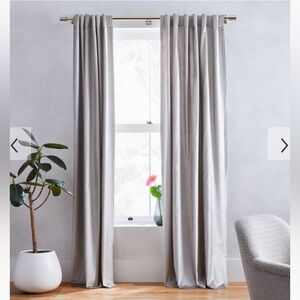 West Elm Luster Velvet Curtain in Platinum